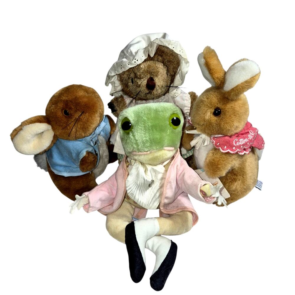 Vintage Beatrix Potter Eden Toys Plush Bundle of 4 Characters Various Sizes